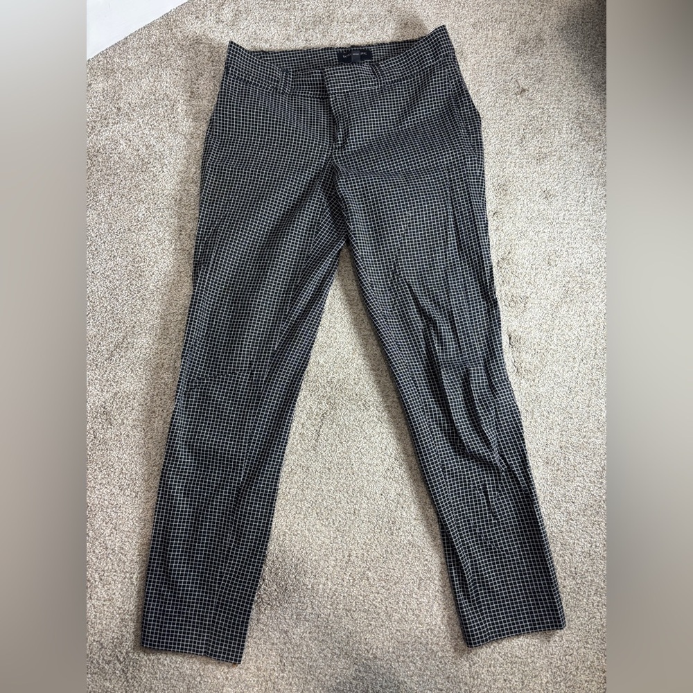 Banana Republic Pants Womens Size 2 Black/White Sloan Style Dress Pants Plaid
